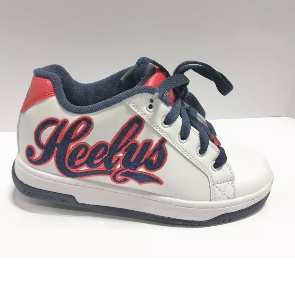 Heelys Big Kids’ Split, White/Navy Wheeled Shoes, Boys’ Size 4 M.